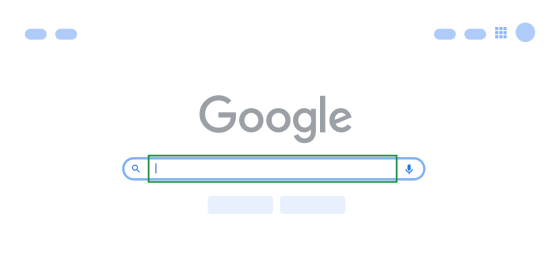 Google Search illustration with focus set in combo box