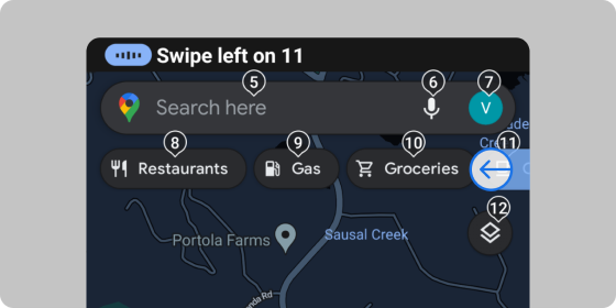 A person speaks swipe left on 11 to make a cursor start a gesture at a number to drag the chip left. 