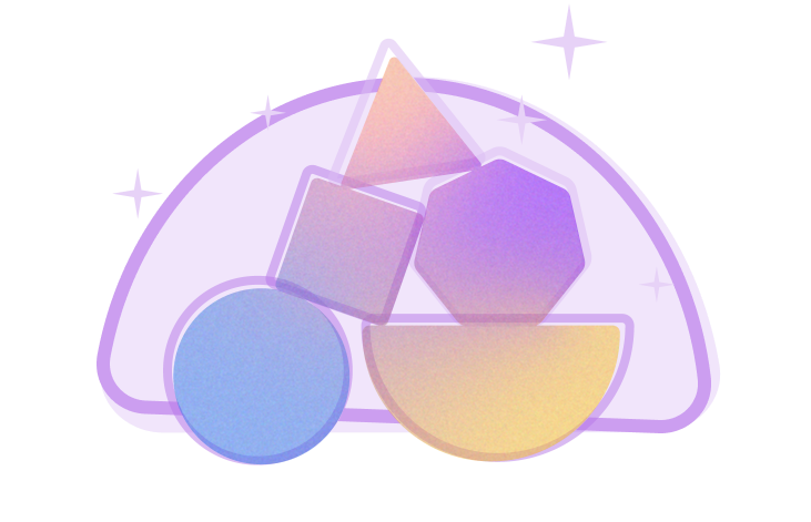 The build products shapes stacked in a balanced structure to communicate
    that a product has been created and is ready for launch